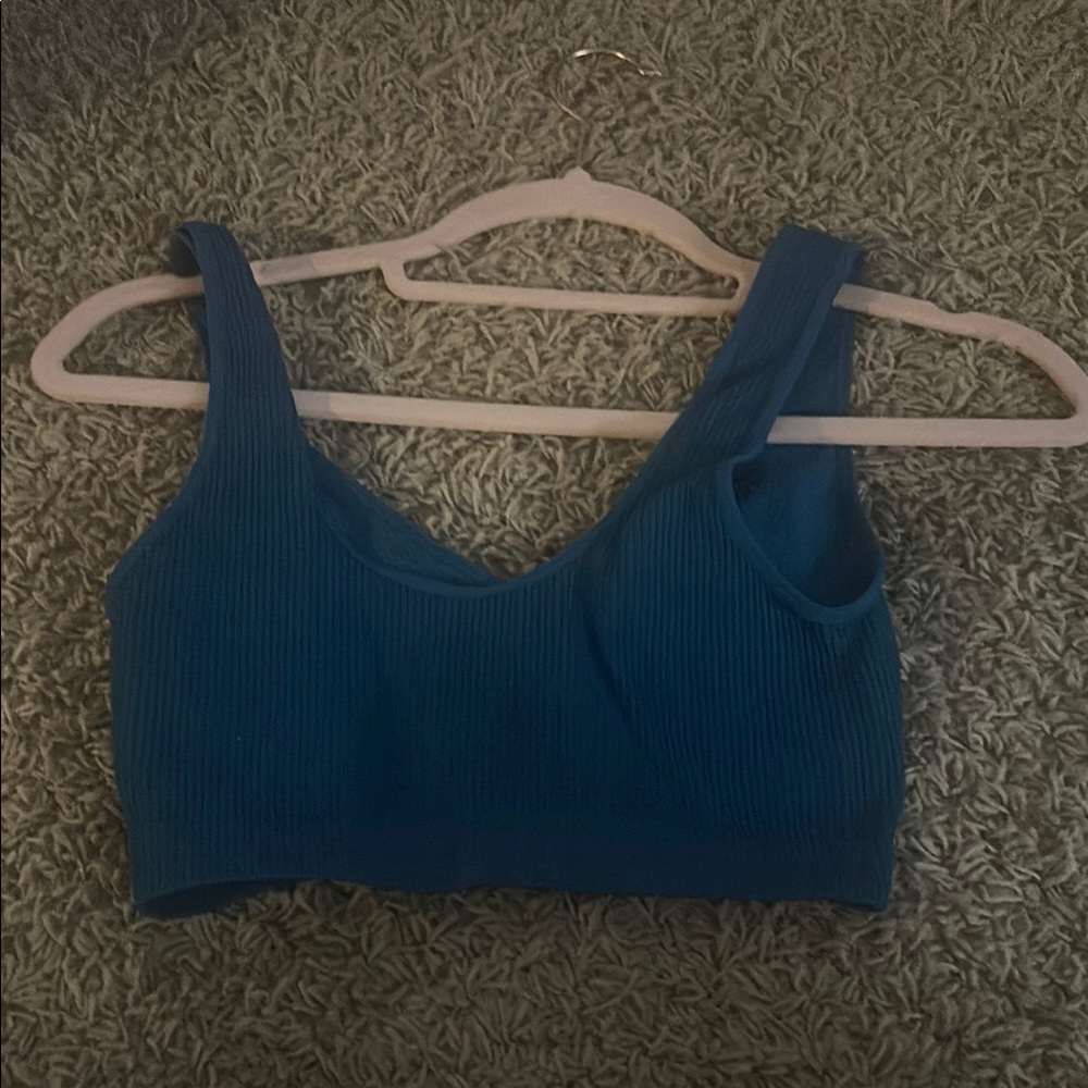 Colsie Blue Ribbed Tank Top - Picture 2 of 2